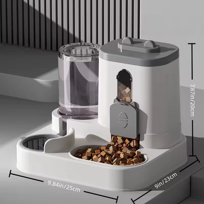 Pawsec - 2in1 Cat and Dog Food Bowl with Water Fountain