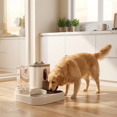 Pawsec - 2in1 Cat and Dog Food Bowl with Water Fountain